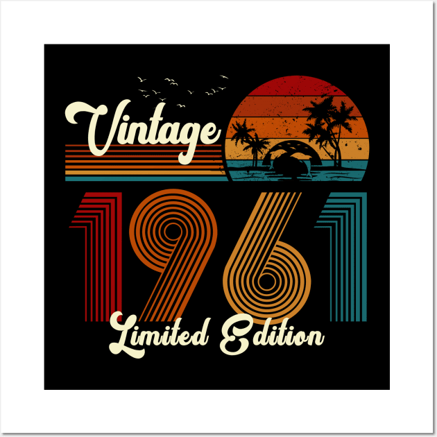 Vintage 1961 Shirt Limited Edition 59th Birthday Gift Wall Art by Damsin